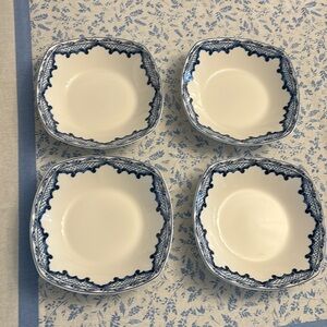 Ralph Lauren Blue and White Mandarin Square Bowls—Set of Four